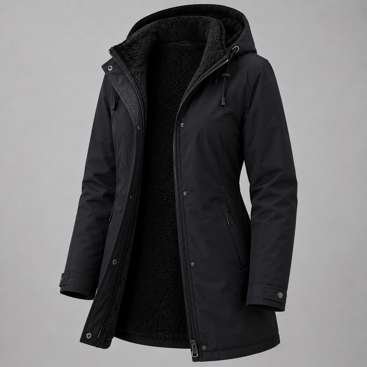 fleece lined dog walking coat