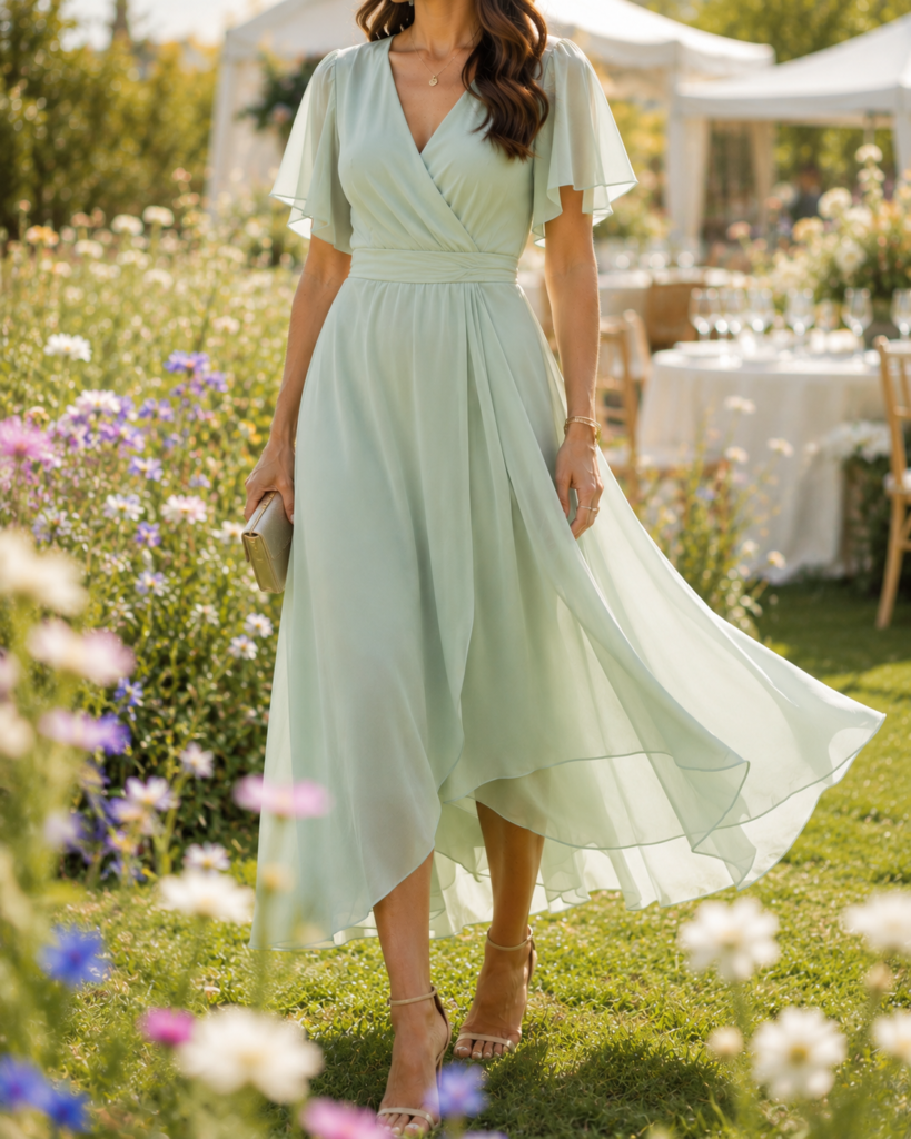 mint green wedding guest dress