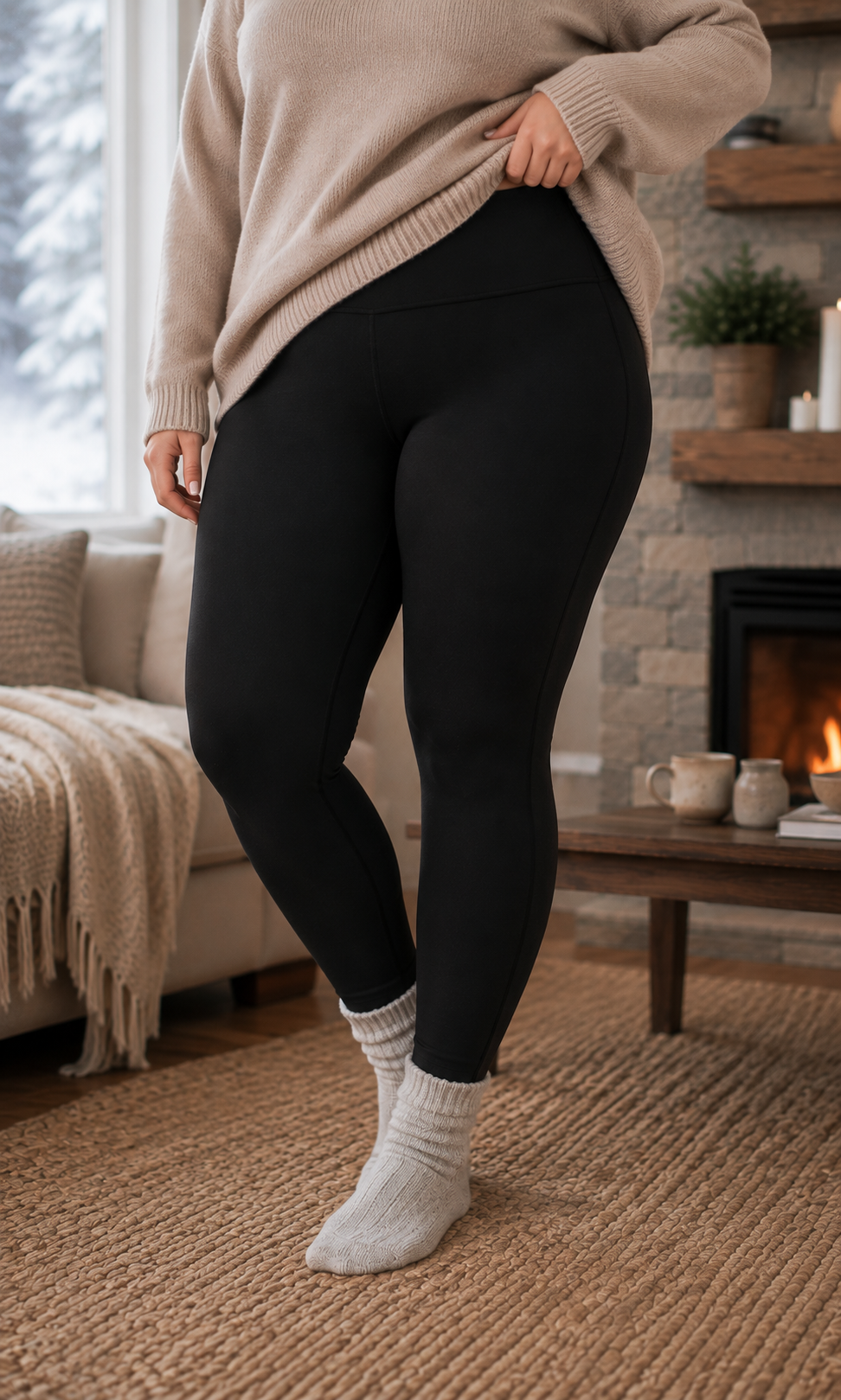 plus size thermal leggings