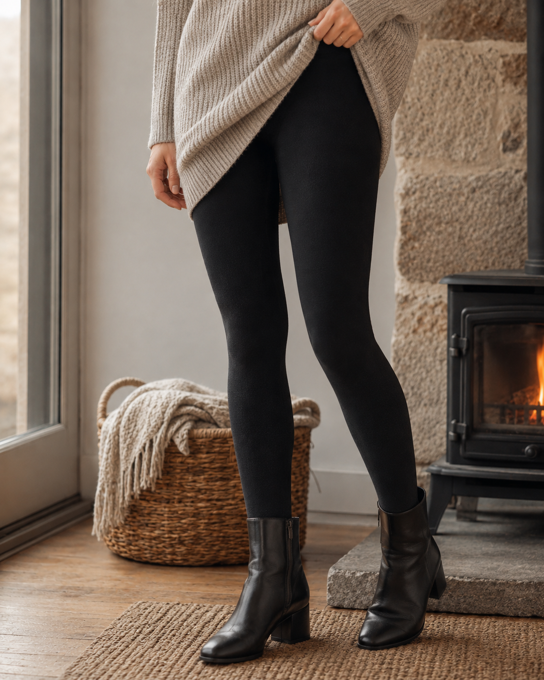 fleece lined thermal tights