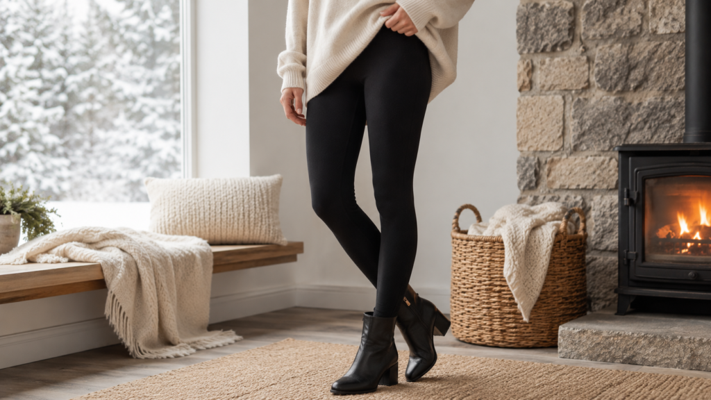 fleece-lined thermal leggings for winter