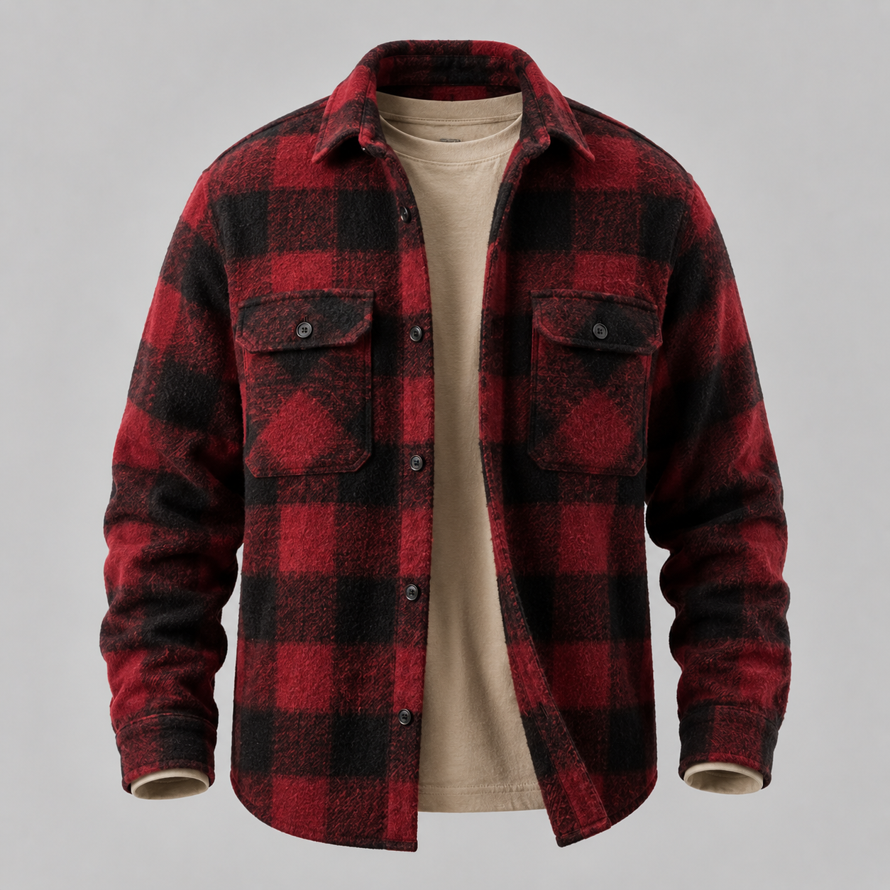 mens check shacket overshirt