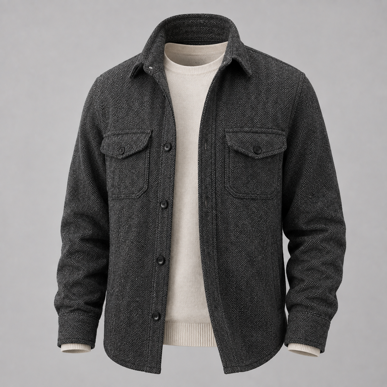 mens wool blend overshirt