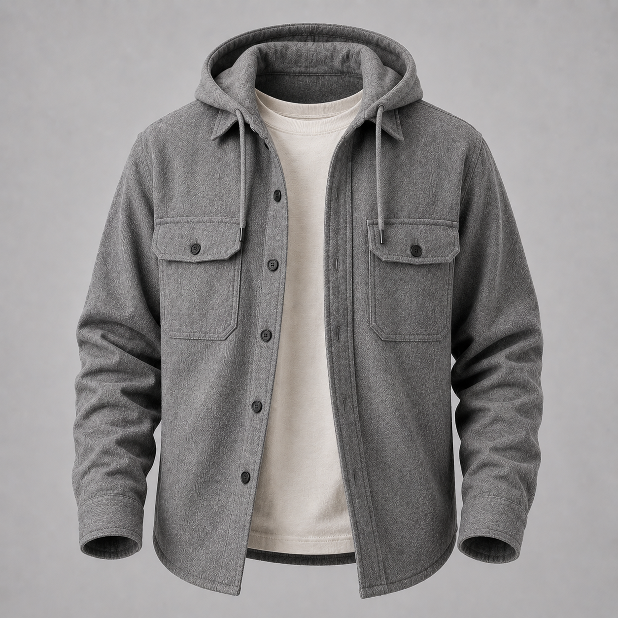 mens hooded overshirt