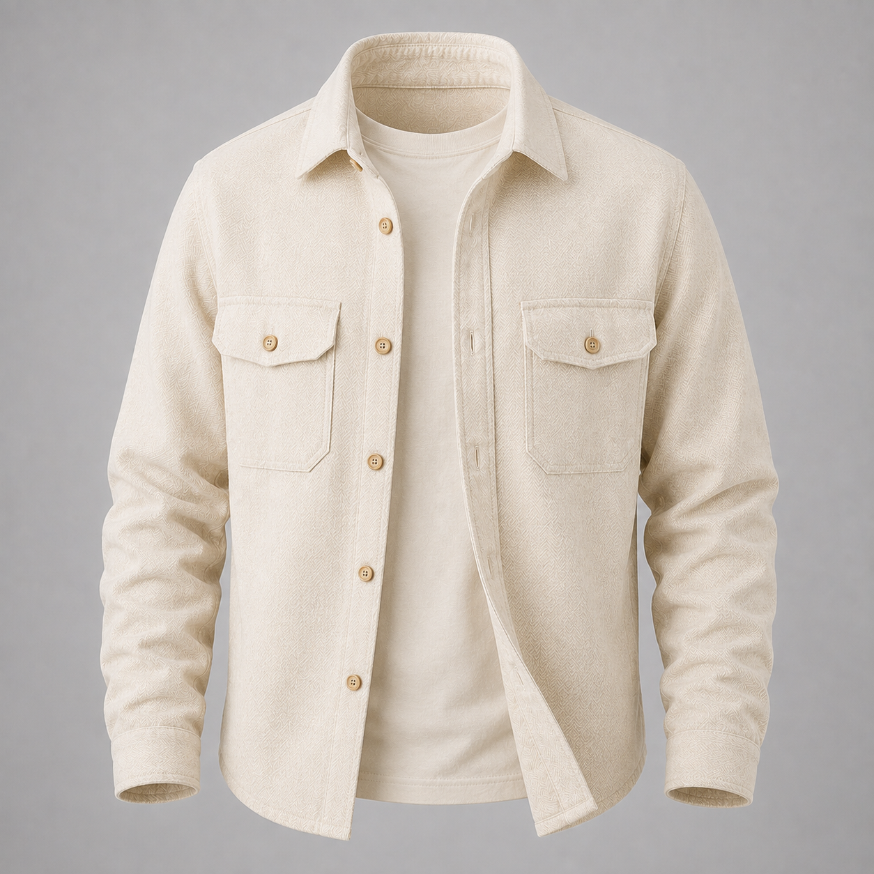 mens cream ecru overshirt