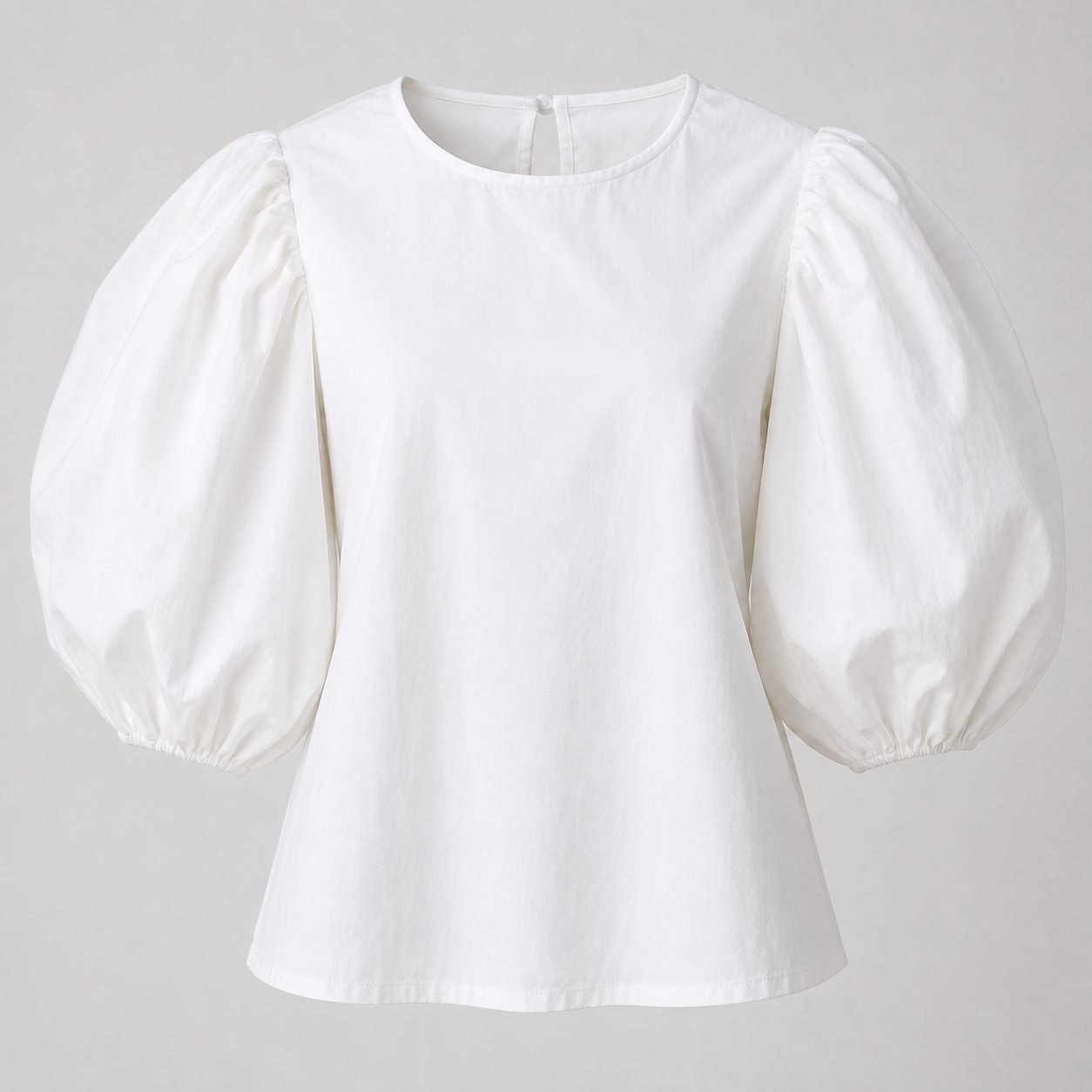 Puff-Sleeve Cotton Top