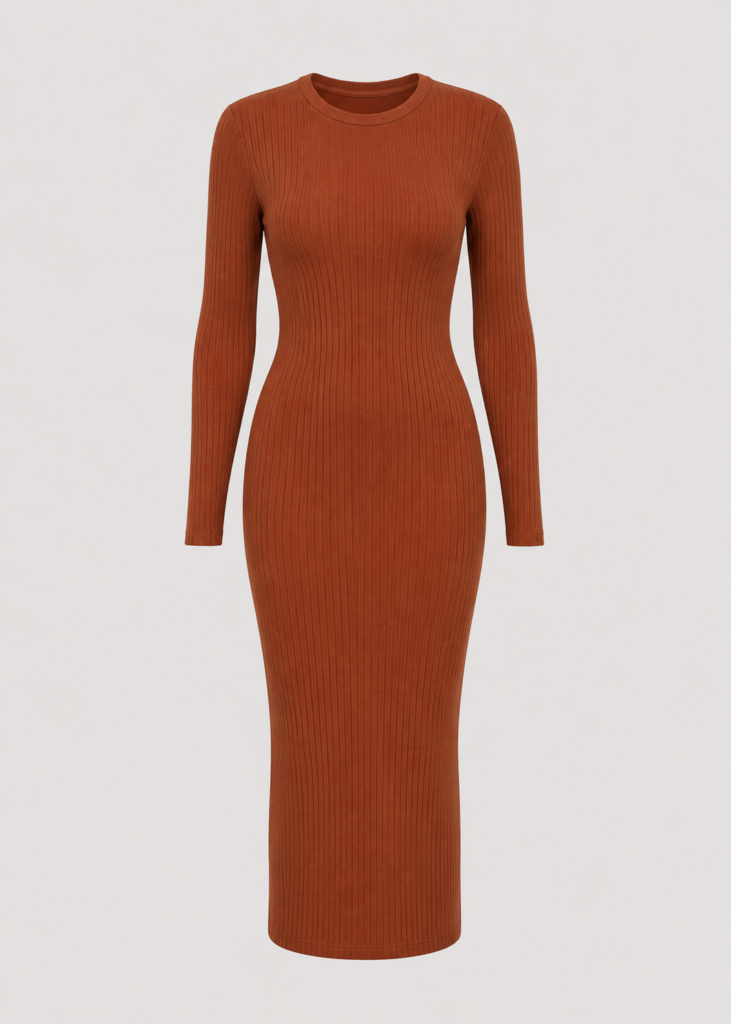 Ribbed Knit Midi Dress