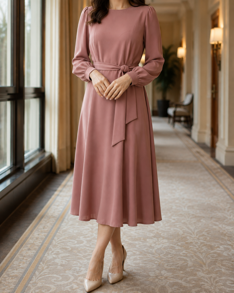 petite wedding guest dress with sleeves